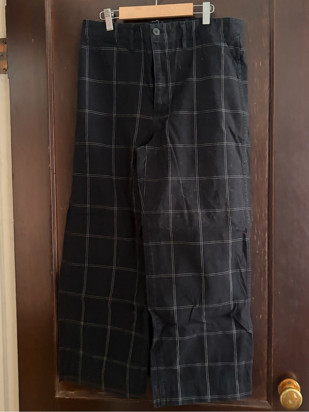 Madewell Black Windowpane Cropped Pants